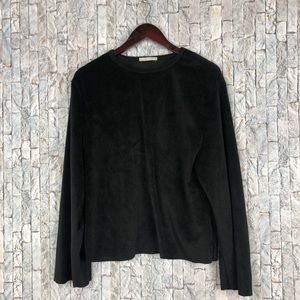 Zara Black Velour Long  Sleeve Top